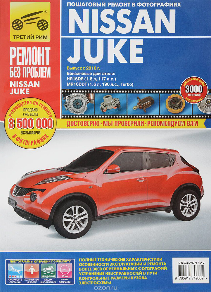Nissan Juke. Выпуск с 2010 г. Пошаговый ремонт в фотографиях